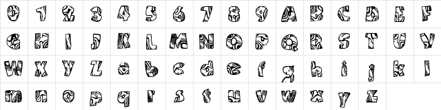Swirled (BRK) Regular  glyph index