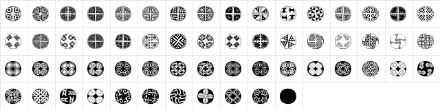 XmasBalls Regular  glyph index