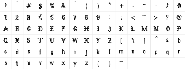 Kamandungan Regular  glyph index