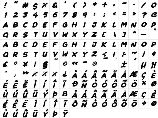 To Japan Italic  glyph index