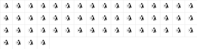 KR Sweatin' Santa Regular  glyph index