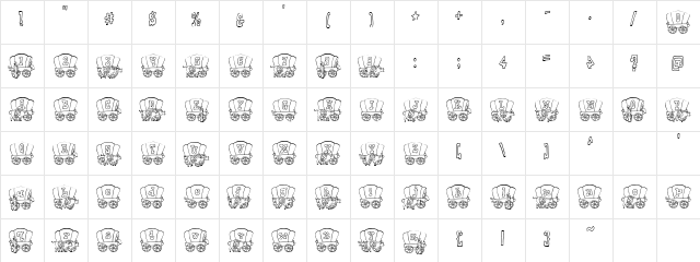 LDJ Wagontrain Regular  glyph index