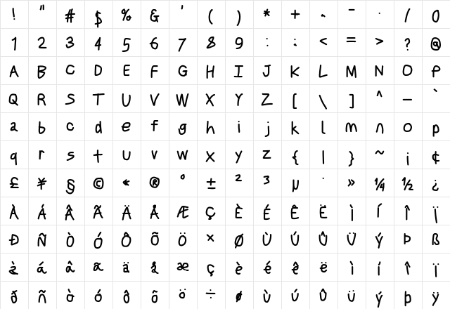 Just Breathe Bd  glyph index