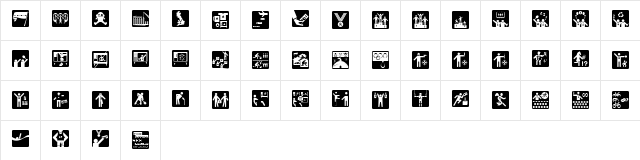 Olympukes Dark Roman  glyph index