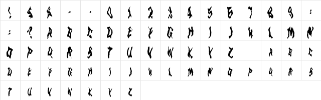 GoblinMoon Regular  glyph index