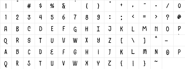 Black Grounds Regular  glyph index