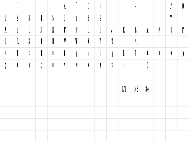 Greer Regular  glyph index