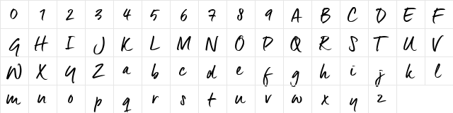 Epistula TRIAL Regular  glyph index
