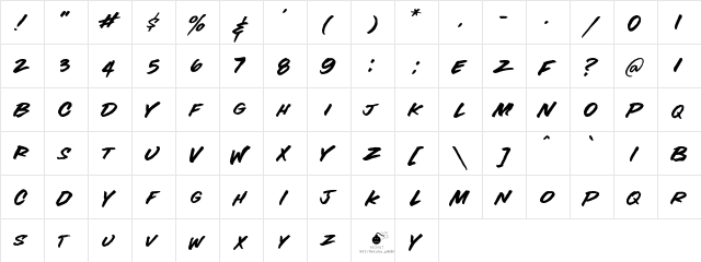 LHF Fast Slant Regular  glyph index