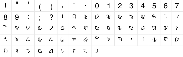 Quadrik Regular  glyph index