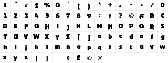 Thimba Display SSi Regular  glyph index