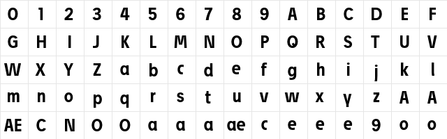 Josef Pro Bold Regular  glyph index