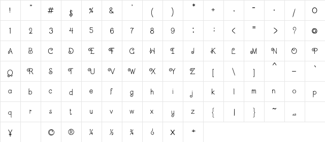 CRU-Dissaramas-Bold Bold  glyph index