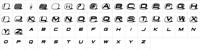 Tvdinner Regular  glyph index