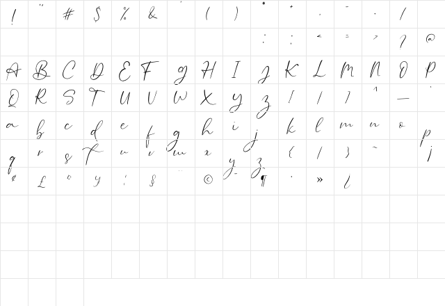 Edwards Regular  glyph index