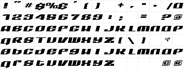 LHF Quantum REG Regular  glyph index