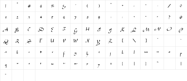 AIVAKA Regular  glyph index
