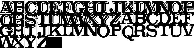 Outstanding Regular  glyph index