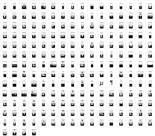 a_SimplerCmB&W Bold  glyph index