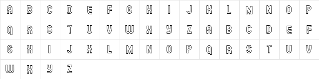Mondial Regular  glyph index