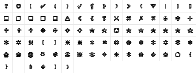 DTCRoughX04 Regular  glyph index