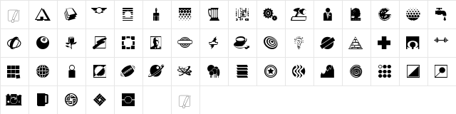 Haxton Logos TT Regular  glyph index