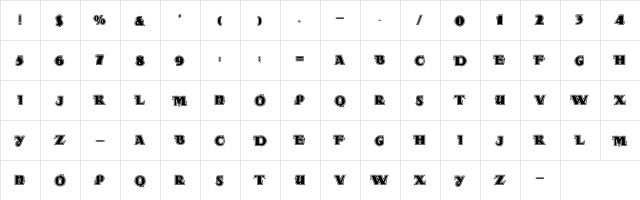DS Rada InlineC Regular  glyph index