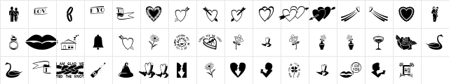 AC3-LoveDings1 Regular  glyph index