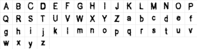 Hubbly Regular  glyph index