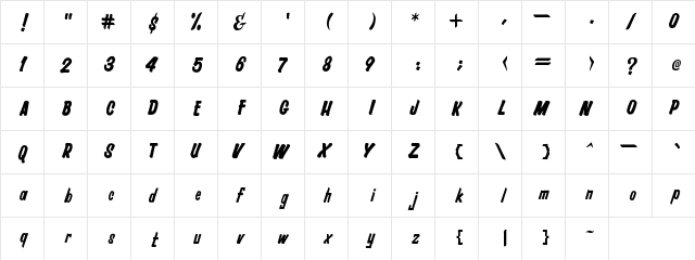 FONTE Regular  glyph index