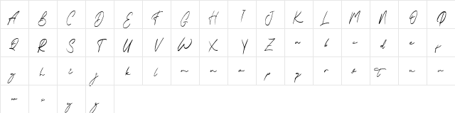 Earthan FREE Regular  glyph index