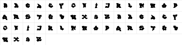 FTF Indonesiana Go Graffitiana Regular  glyph index