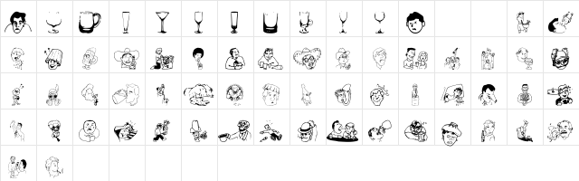 BoozeBats Regular  glyph index