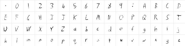 AfterRain Regular  glyph index