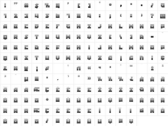 Dark Hornet Gradient Regular  glyph index