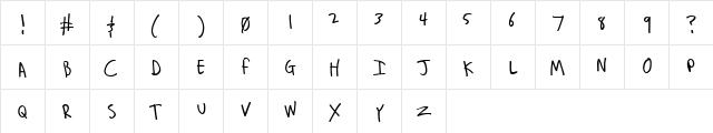 Josh Is Stoned Regular  glyph index