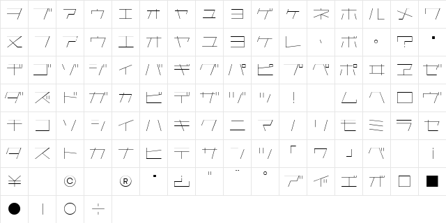 AstraKfsb07LightO Regular  glyph index