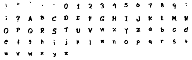 Mj Font Regular  glyph index