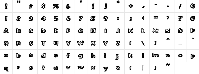 VTC PunkettePumps Regular  glyph index