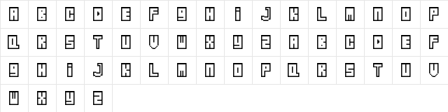 Zipper Regular  glyph index