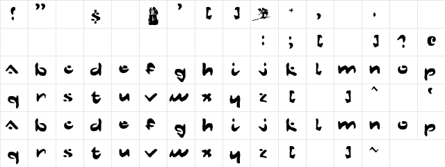 Levels Of Samtro Regular  glyph index