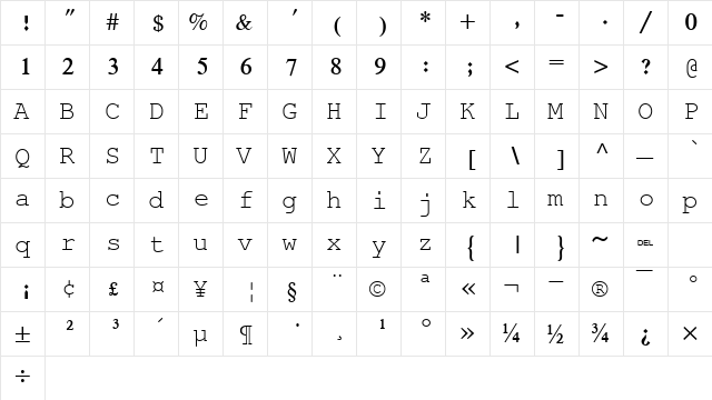 Rod Transparent Regular  glyph index