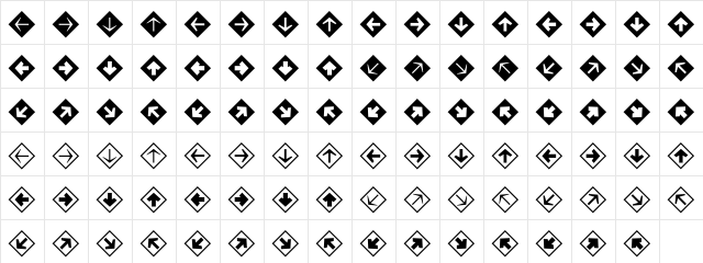 MiniPics DirectionalDA  glyph index