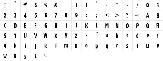 Romeo Regular  glyph index