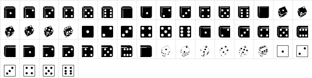 Linotype Game Pi Dice Dominoes  glyph index