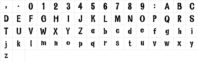 Joel Font Demo Regular  glyph index