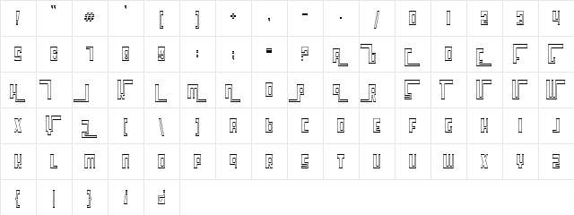 Cosmic Age Outline Regular  glyph index