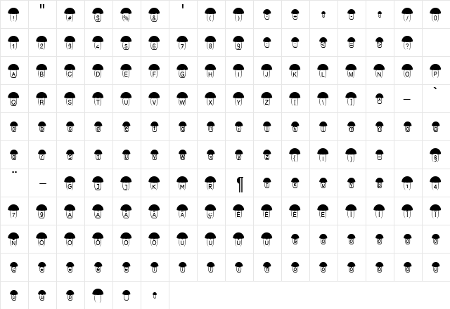 KD Pilz Normal  glyph index