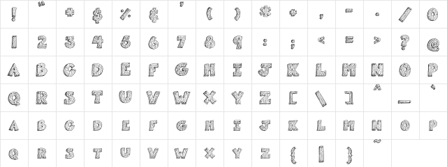 PC Wooden Letters Regular  glyph index
