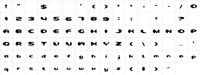 Detonator Regular  glyph index